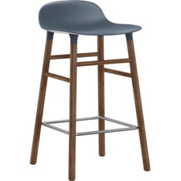 Tabouret de bar en noyer naturel et pp bleu 65 cm Form - Normann Copenhagen