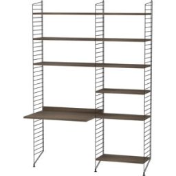 Bureau modulable en noyer et acier noir 140 x 200 x 58 cm Combinaison B - String furniture