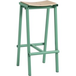 Tabouret de bar en bois de chêne et acier vert jade 75cm Tabourete 8 - Hay