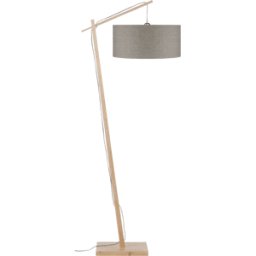 Lampadaire en bambou et lin gris foncé Andes - Good & Mojo