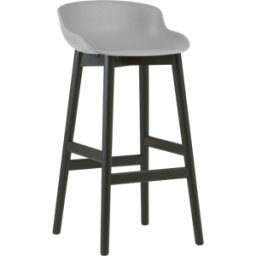 Tabouret de bar en chêne vernis noir et pp gris 75 cm Hyg - Normann Copenhagen
