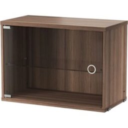 Caisson en noyer et porte vitrée 58x42x30cm String System - String furniture