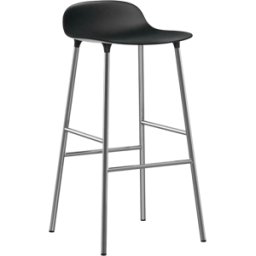 Tabouret de bar en chrome et pp noir 75 cm Form - Normann Copenhagen