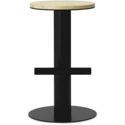 Tabouret de bar en bois de pin et acier noir 65 x 40 cm Pole - Normann Copenhagen