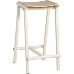 Tabouret de bar en bois de chêne et acier ivoire 65cm Tabourete 8 - Hay