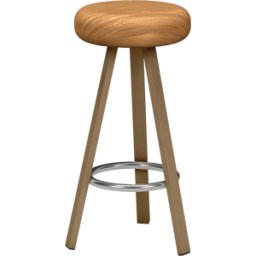 Tabouret haut en chêne et acier sable 75 cm Smack - Matière Grise