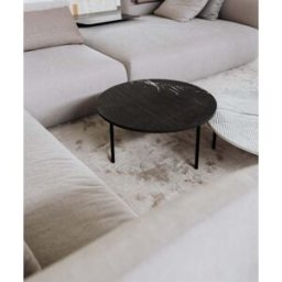 Un common Table basse ronde en marbre rainuré pietra grey 70cm Gruff - Un'common