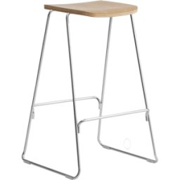 Tabouret de bar 75 cm en chêne et métal argenté Just Chrome/ Oak - Normann Copenhagen