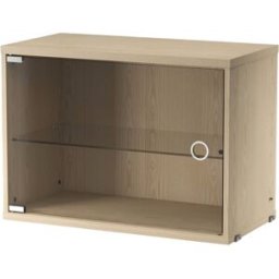 Caisson en frêne et porte vitrée 58x42x30cm String System - String furniture