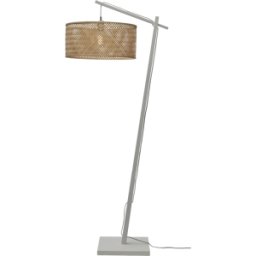 Lampadaire en bambou blanc avec abat-jour en bois naturel 176x50 cm Java - Good & Mojo