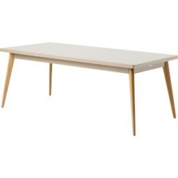 Table rectangulaire en acier gris beige et pieds bois 200x95cm 55 - Tolix