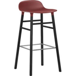 Tabouret de bar en bois noir et pp rouge 75 cm Form - Normann Copenhagen