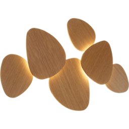Applique murale 6 écrans triac dimmable en chêne naturel 89x53cm Tria - Bover