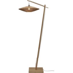 Lampadaire en bambou naturel avec abat-jour en bois naturel 176x55 cm Iguazu - Good & Mojo
