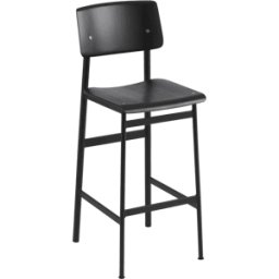Tabouret de bar en chêne noir et noir 75 cm Loft - Muuto