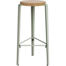 Tabouret de bar en chêne gris eucalyptus 76cm MI LOU- TIPTOE