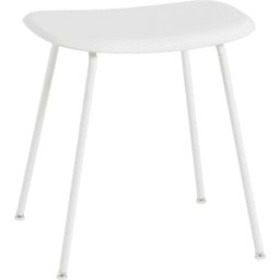 Tabouret blanc piétement tubes Fiber - Muuto