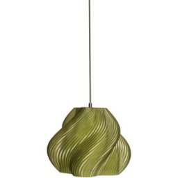 Suspension vert olive et chrome 25 cm Soft serve 02 - Crème atelier