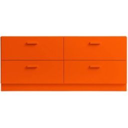 Commode basse et plinthes en bois mdf orange 123x53,4x41cm Relief - String furniture