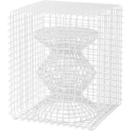 Tabouret en métal blanc Zig zag - Pols potten