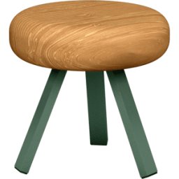 Tabouret en chêne et acier olive 35 cm Smack - Matière Grise