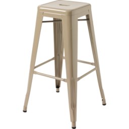 Tabouret de bar de jardin en acier gris beige 75cm H75 - Tolix