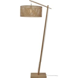 Lampadaire en bambou naturel avec abat-jour en bois naturel 176x50 cm Java - Good & Mojo