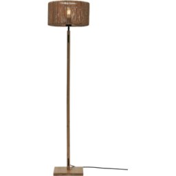 Lampadaire en bambou naturel avec abat-jour en bois naturel 125x30 cm Iguazu - Good & Mojo