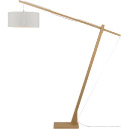 Lampadaire gris en bambou et lin Montblanc - Good & Mojo