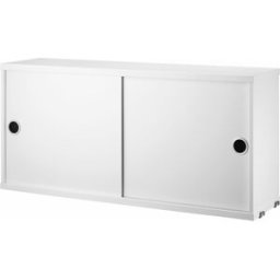 Caisson 2 portes coulissantes en MDF blanc 78 x 20 x 37 cm - String furniture