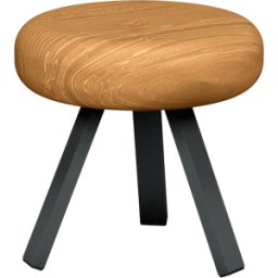 Tabouret en chêne et acier anthracite 35 cm Smack - Matière Grise