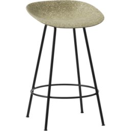 Tabouret de bar recyclable en herbes marines et acier noir 65cm Mat - Normann Copenhagen