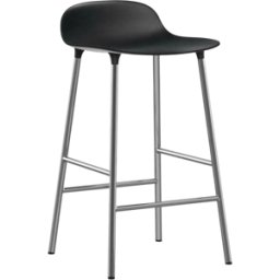 Tabouret en chrome et pp noir 65 cm Form - Normann Copenhagen
