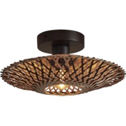 Plafonnier en bambou noir et naturel 30x8 cm Kalimantan - Good & Mojo