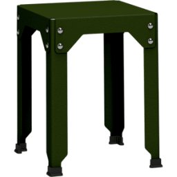 Tabouret en acier galvanisé kaki 45 cm Hegoa - Matière Grise