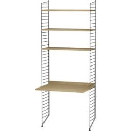 Bureau modulable en chêne et acier noir 80 x 200 x 58 cm Combinaison A - String furniture