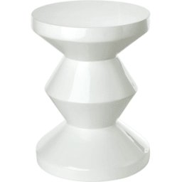 Tabouret blanc laqué Zig Zag - Pols Potten