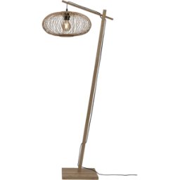 Lampadaire en bambou naturel avec abat-jour en bois naturel 150x40 cm Cango - Good & Mojo