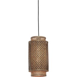 Suspension en bambou noir et naturel 18x35 cm Bhoutan - Good & Mojo