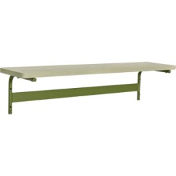 Tablette en bois vert, gris 80x21xh19cm Koi - Hübsch