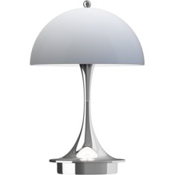 Lampe portable bleu-gris et chrome Panthella 160 Portable V3 - Louis Poulsen
