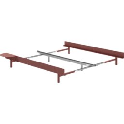 Sommier extensible en acier rose sans lattes 90-180cm et table de chevet - Moebe