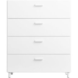 Commode large en bois mdf blanc 82x98,7x41cm Relief - String furniture