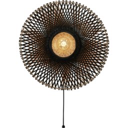 Lampe murale en bambou noir et naturel 60x15 cm Kalimantan - Good & Mojo