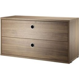 Caisson 2 tiroirs en noyer 78 x 30 x 42 cm - String furniture