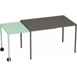 Table rectangulaire coulissante taupe et vert d'eau Rafale - Matière Grise