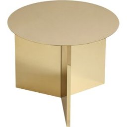 Table basse ronde en acier effet laiton Slit - HAY