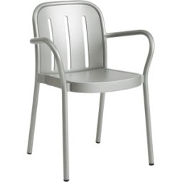 Chaise de jardin avec accoudoirs en métal gris argenté Deville - HAY