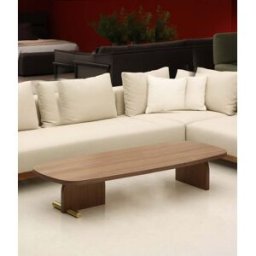 Table basse en noyer et détail doré 180x60cm Nova 4 - Nomon