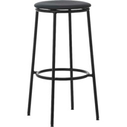 Tabouret de bar en cuir noir et acier noir 75 cm Circa Ultra Leather noir Ultra 41599 - Normann Copenhagen